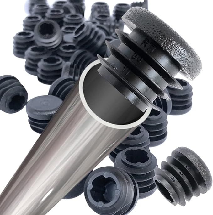 Plastic Pipe Clip - 8 adet siyah yuvarlak plastik körleme